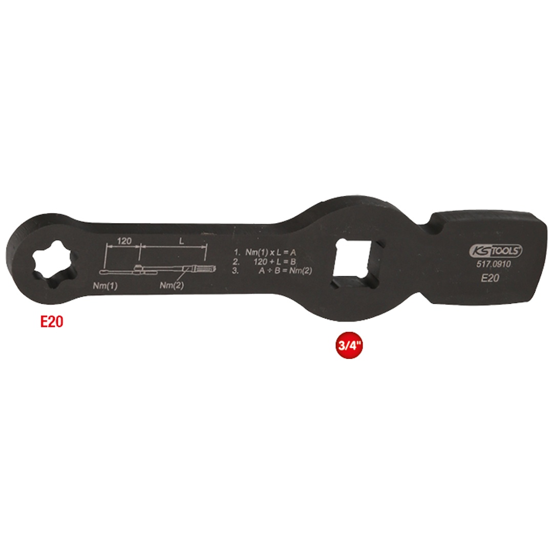 KS Tools 3/4 Schlag-TX-E-Schlüssel mit 2 Schlagflächen, E20