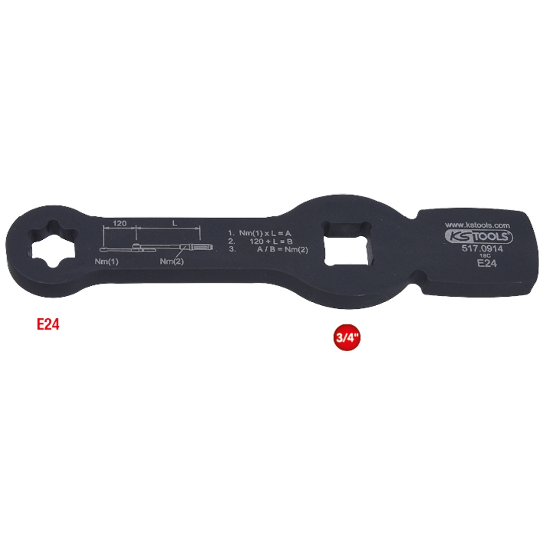 KS Tools 3/4 Schlag-TX-E-Schlüssel mit 2 Schlagflächen, E24