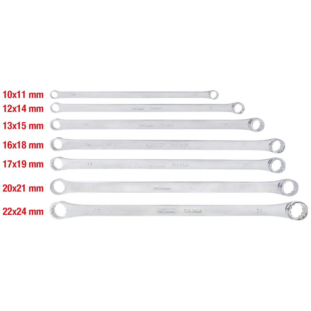 KS Tools CHROMEplus Doppel-Ringschlüssel-Satz, XL, 7-tlg.