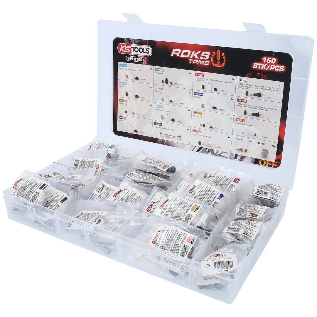 KS Tools RDKS / TPMS Service-Sortiment für Reifendruck-Kontrollsysteme, 150-tlg
