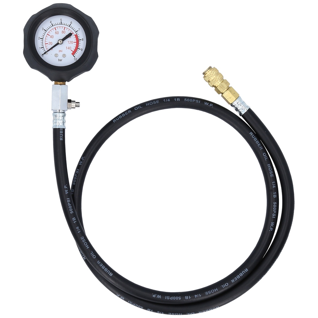 KS Tools 150.1921 Manometer mit Schlauch, 10 bar