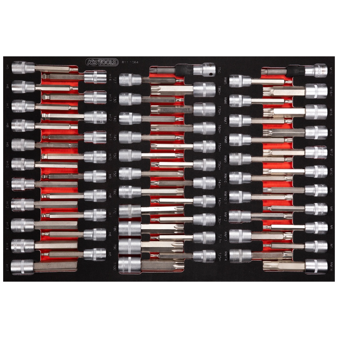 KS Tools 1/2 Bit-Stecknuss-Satz in Schaumstoffeinlage, 64-tlg. Ausführung 2