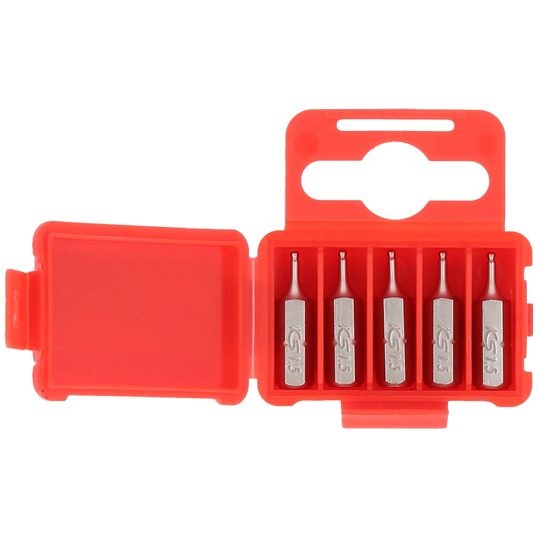 KS Tools 1/4 Bit Innensechskant, 25 mm, Kugelkopf, 1,5 mm, 5er Pack