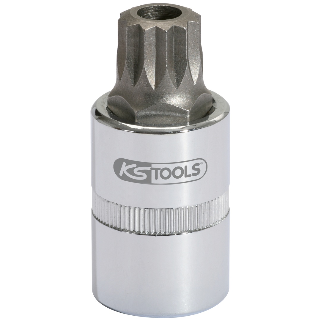 KS Tools 1/2 Bit-Stecknuss XZN mit Stirnlochbohrung, M16, 55 mm