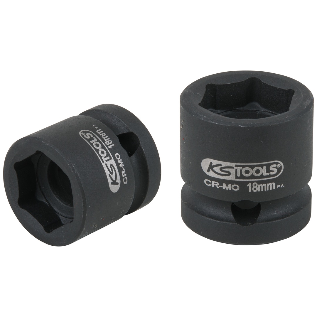 KS Tools 1/2 Sechskant-Kraft-Stecknuss, extra kurz, 18,0 mm