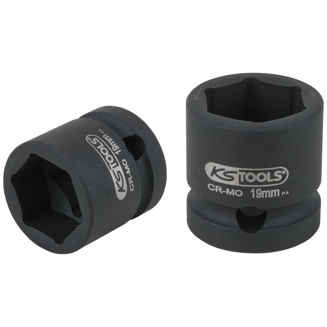 KS Tools 1/2 Sechskant-Kraft-Stecknuss, extra kurz, 19,0 mm