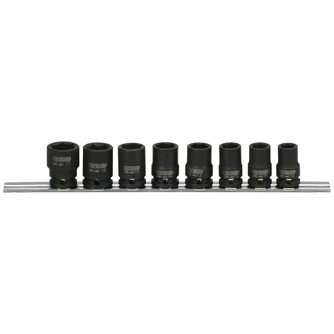 KS Tools 3/8 Sechskant-Kraft-Stecknuss-Satz, kurz, 8-tlg