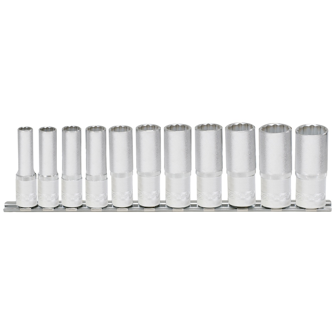KS Tools 3/8 12-kant-Stecknuss-Satz, lang, 11-tlg