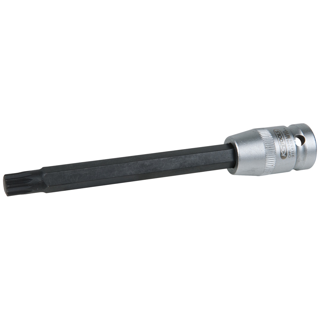 KS Tools 1/2 Bit-Stecknuss für Vielzahn (XZN)-Schrauben M10, Länge 140 mm, phosphatiert
