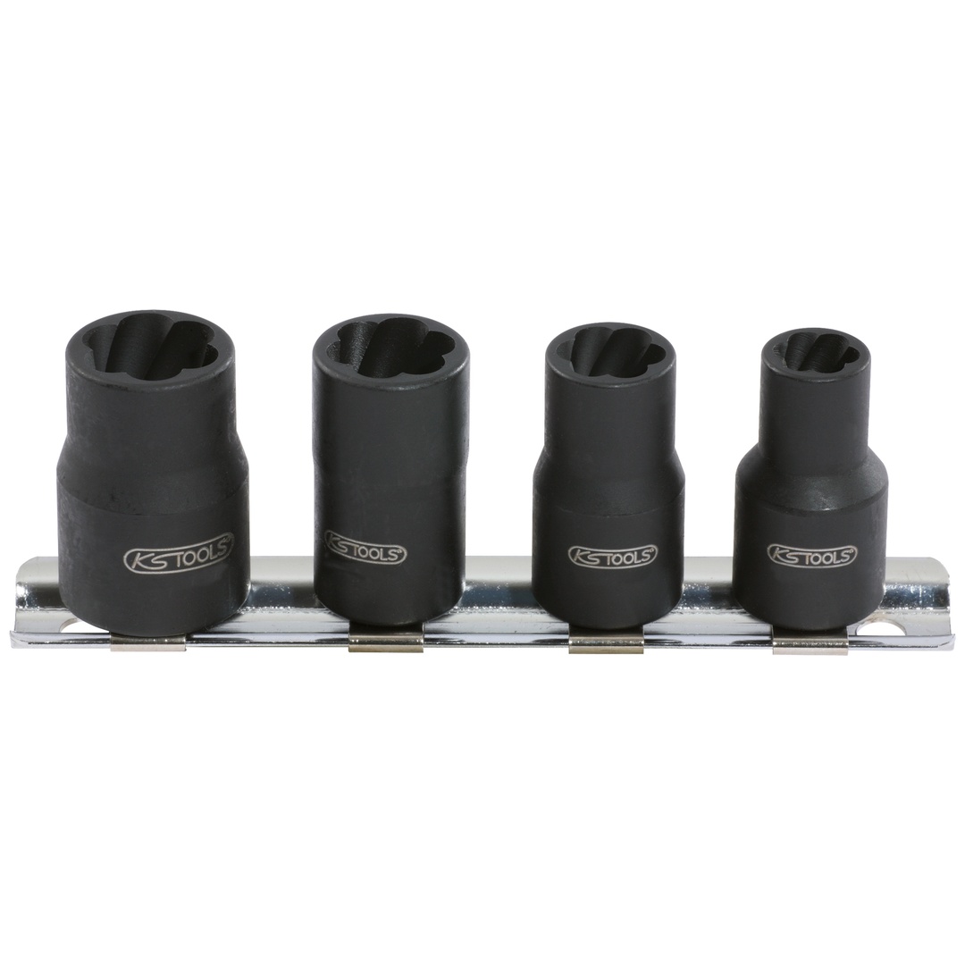 KS Tools 1/4 Spiral-Profil-Stecknuss-Satz, 4-tlg., 8-13 mm