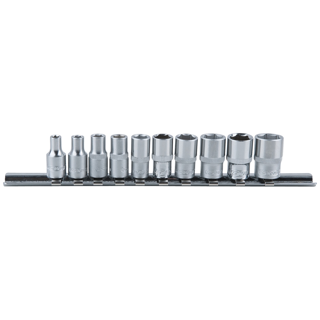 KS Tools 1/4 Sechskant-Stecknuss-Satz, 10-tlg. 4-13 mm