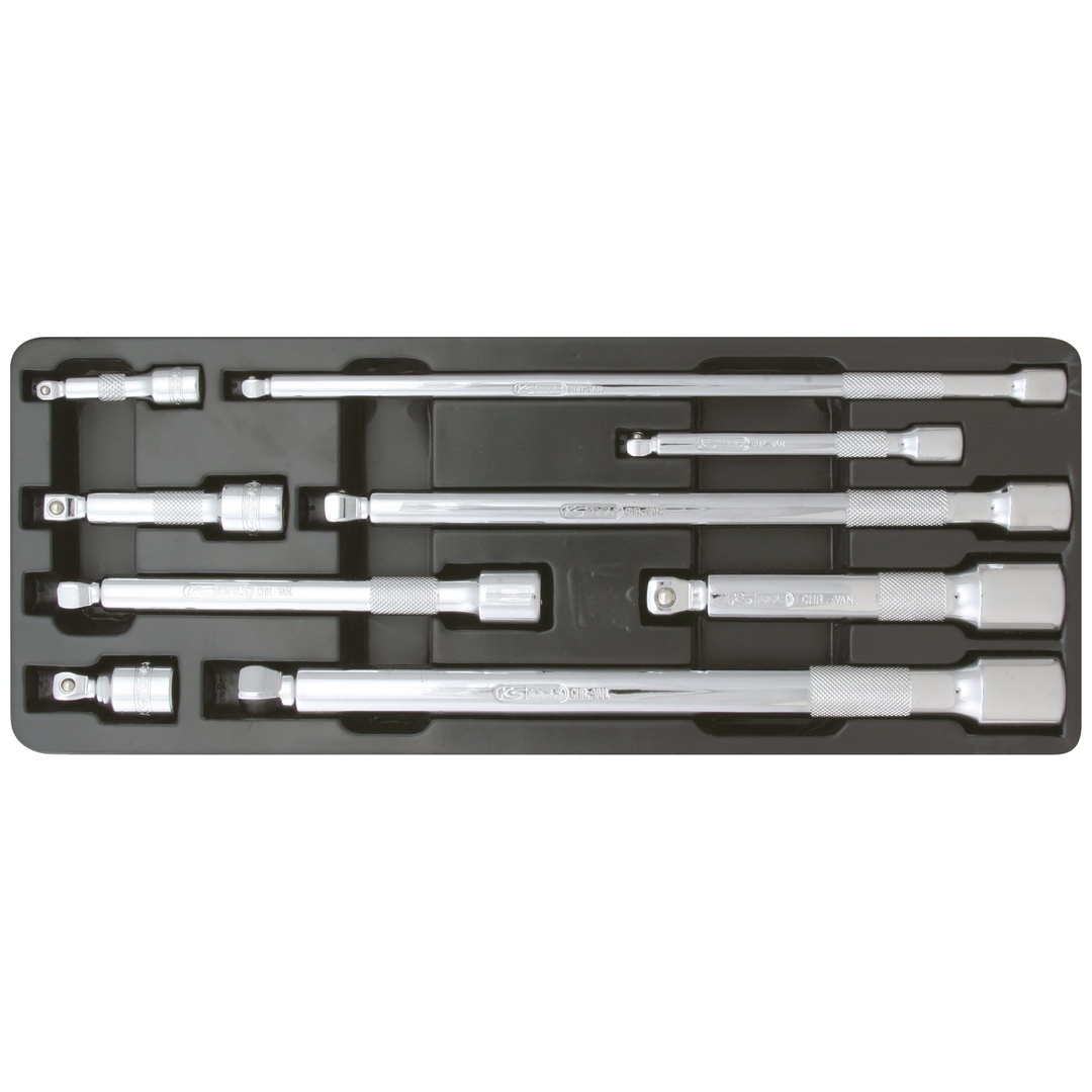 KS Tools 1/4+3/8+1/2 CHROMEplus Kipp-Verlängerungs-Satz, 9-tlg