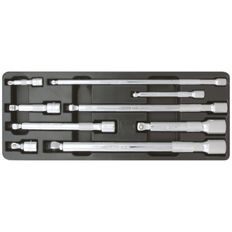 KS Tools 1/4"+3/8"+1/2" CHROMEplus Kipp-Verlängerungs-Satz, 9-tlg.