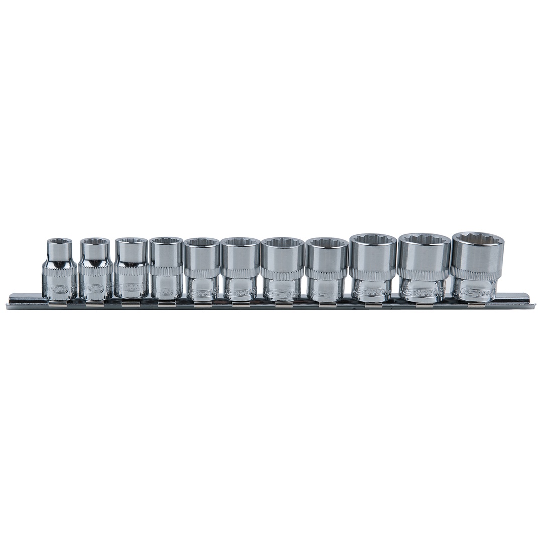 KS Tools 3/8 CHROMEplus 12-kant-Stecknuss-Satz, 11-tlg. 8-19 mm