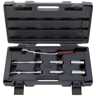 KS Tools 3/8" CHROMEplus Zündkerzen-Service-Satz, 7-tlg.