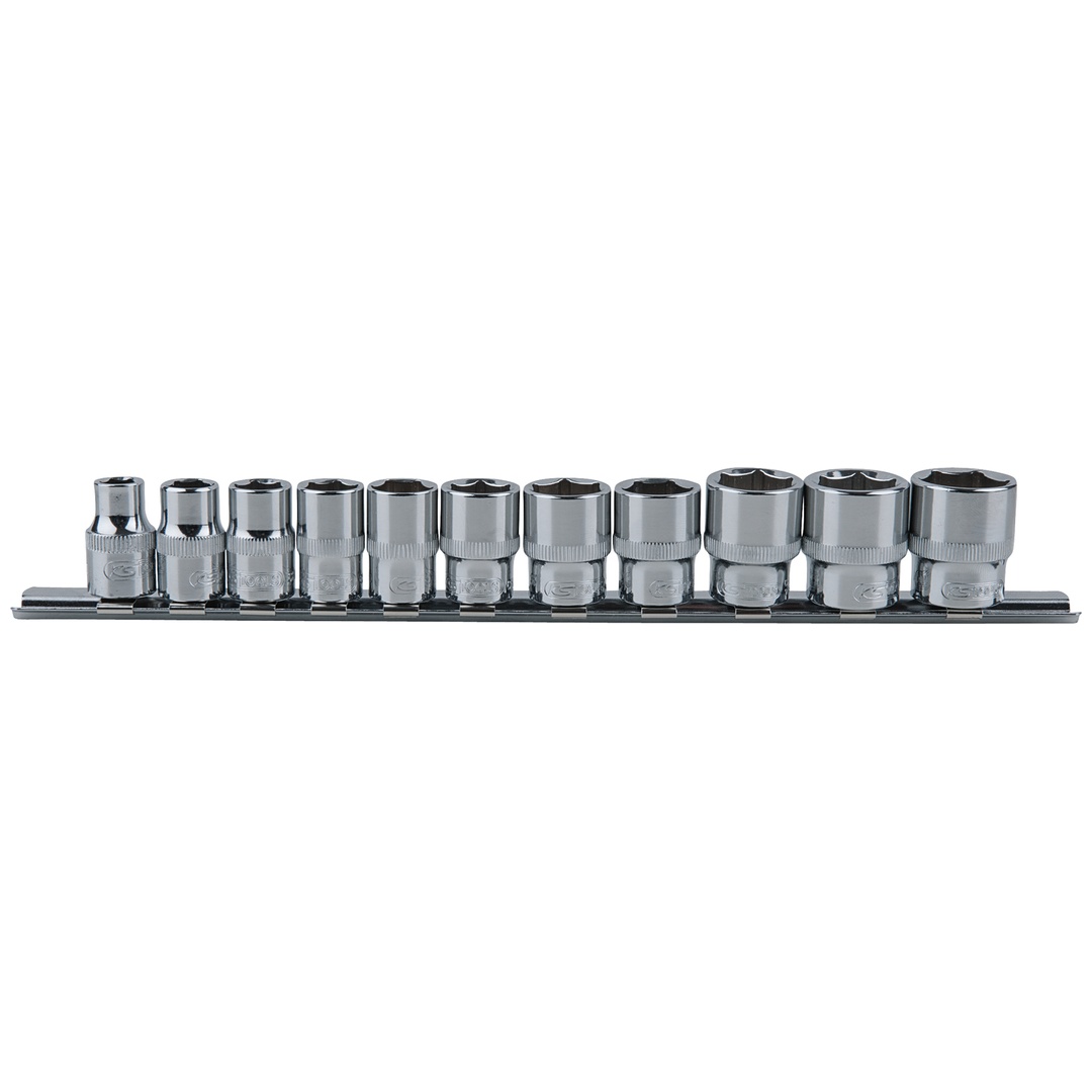 KS Tools 3/8 CHROMEplus 6-kant-Stecknuss-Satz, 11-tlg. 8-19 mm
