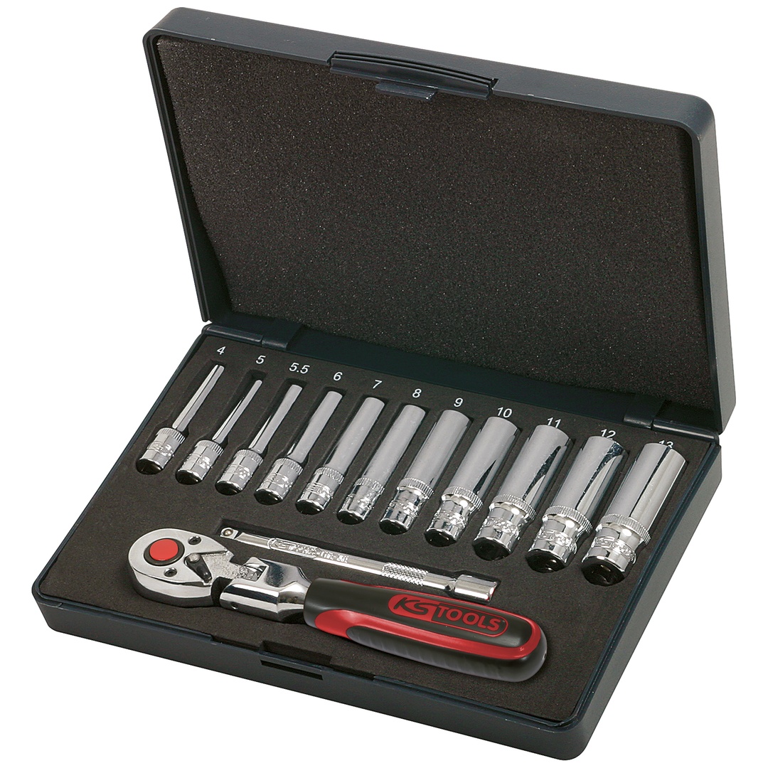 KS Tools 1/4 CHROMEplus Steckschlüssel-Satz, 13-tlg