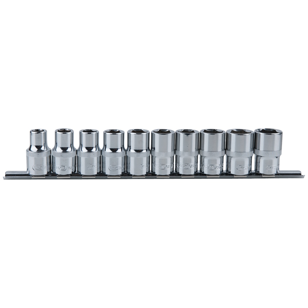 KS Tools 1/2 CHROMEplus Sechskant-Stecknuss-Satz, 10-tlg,