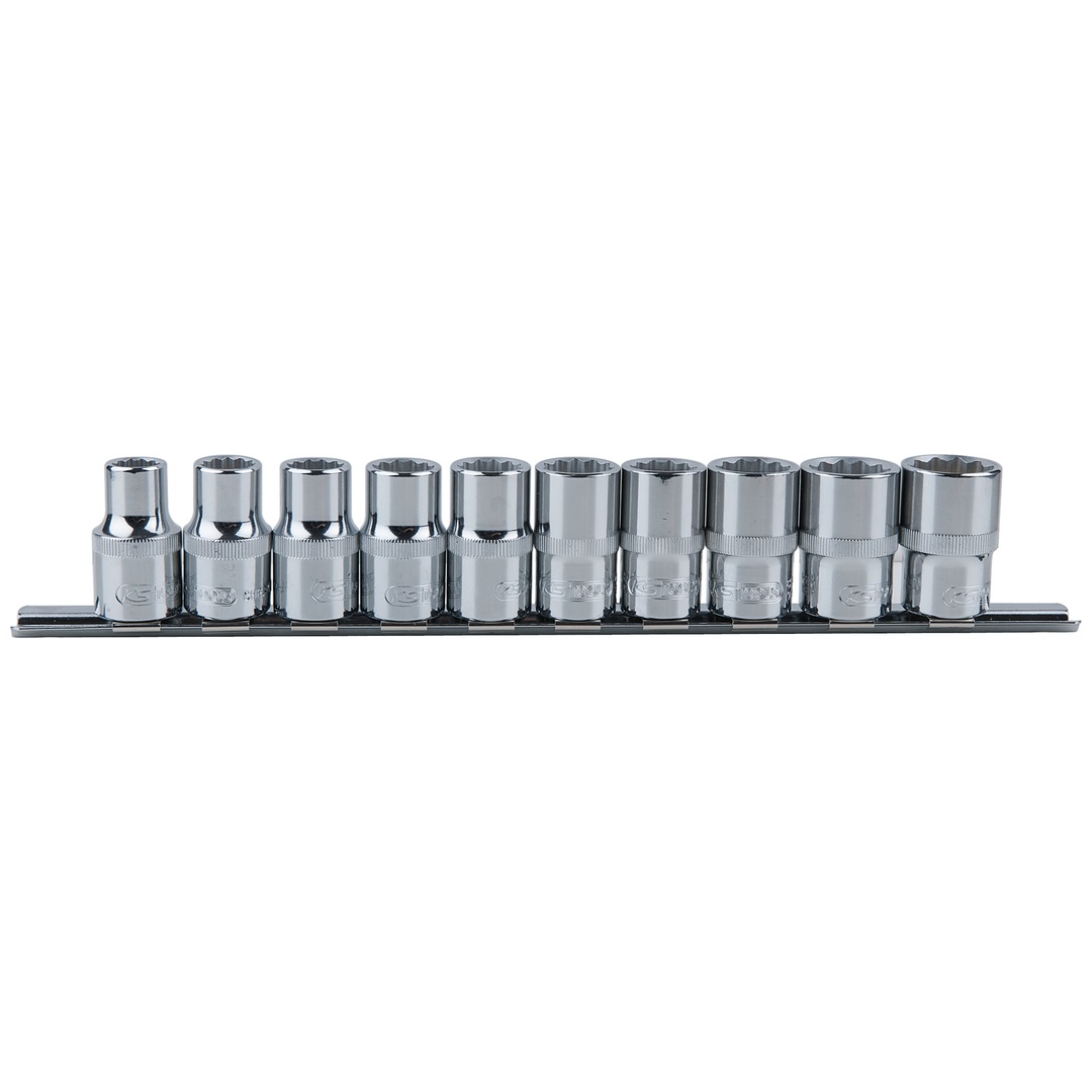 KS Tools 1/2 CHROMEplus 12kant-Stecknuss-Satz, 10-tlg. 10-19 mm