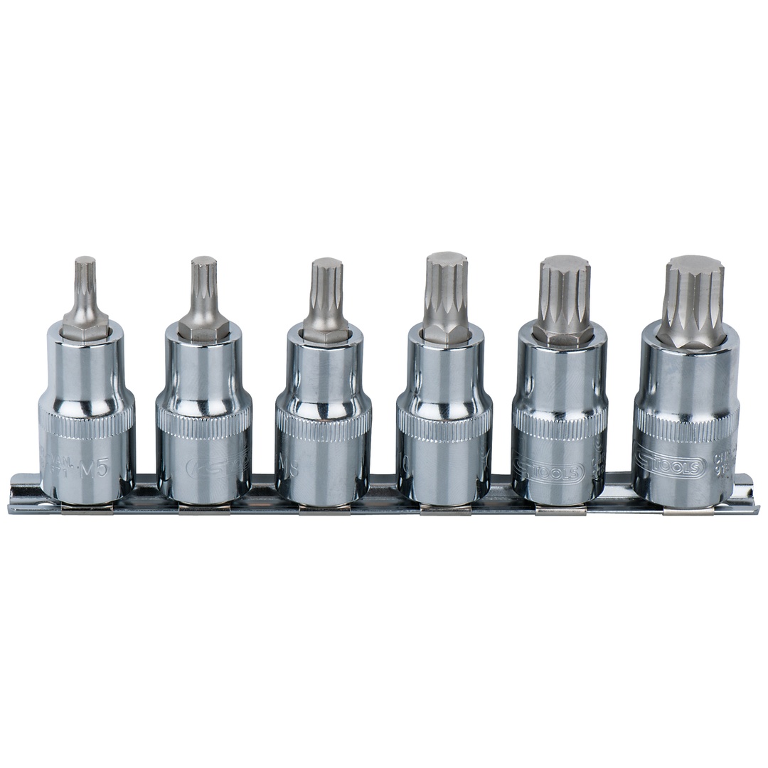 KS Tools 1/4CHROMEplus Bit-Stecknuss-Satz XZN, 6-tlg