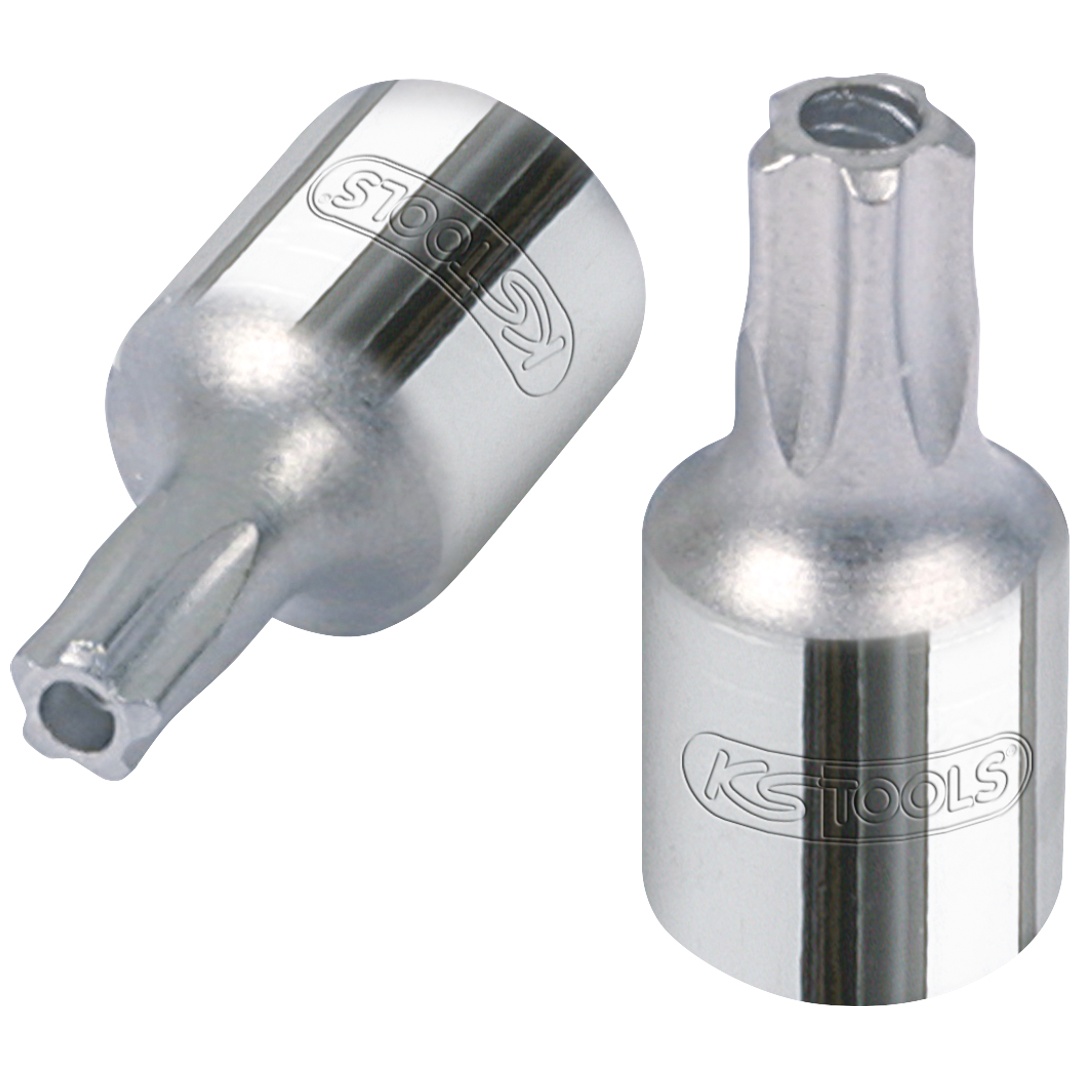 KS Tools 1/4 CHROMEplus Bit-Stecknuss Fünfstern, Stirnlochbohrung,TS27