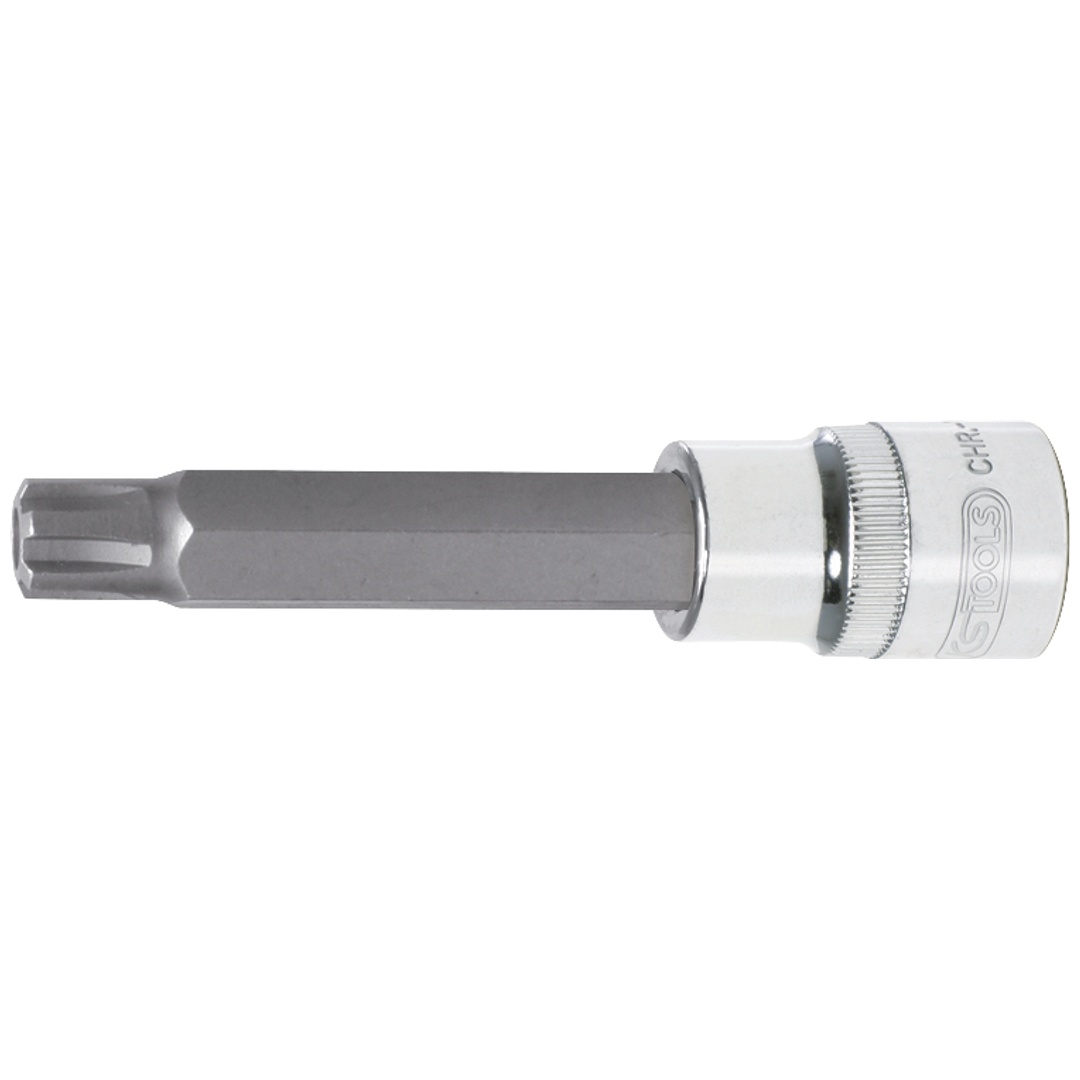 KS Tools 1/2 CHROMEplus Bit-Stecknuss RIBE mit Stirnlochbohrung,lang,M14