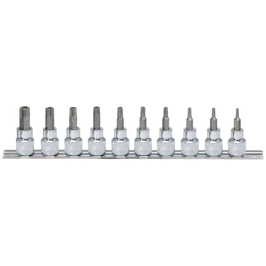 KS Tools 3/8 CHROMEplus Bit-Stecknuss-Satz TX, Bohrung, 10-tlgTB10-TB55