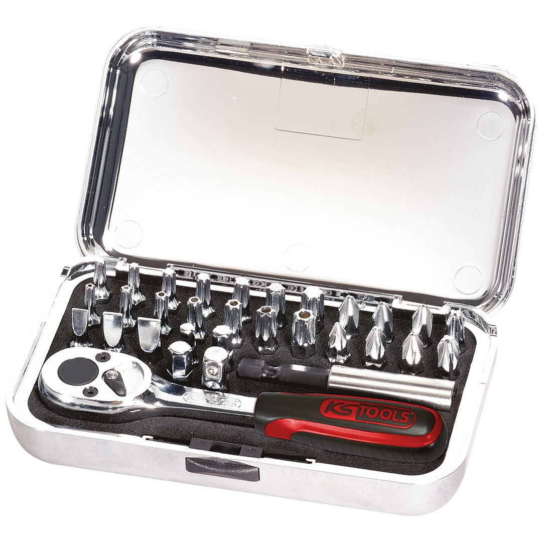 KS Tools 1/4 CHROME Bit-Satz, 31-tlg hochglanz Bits