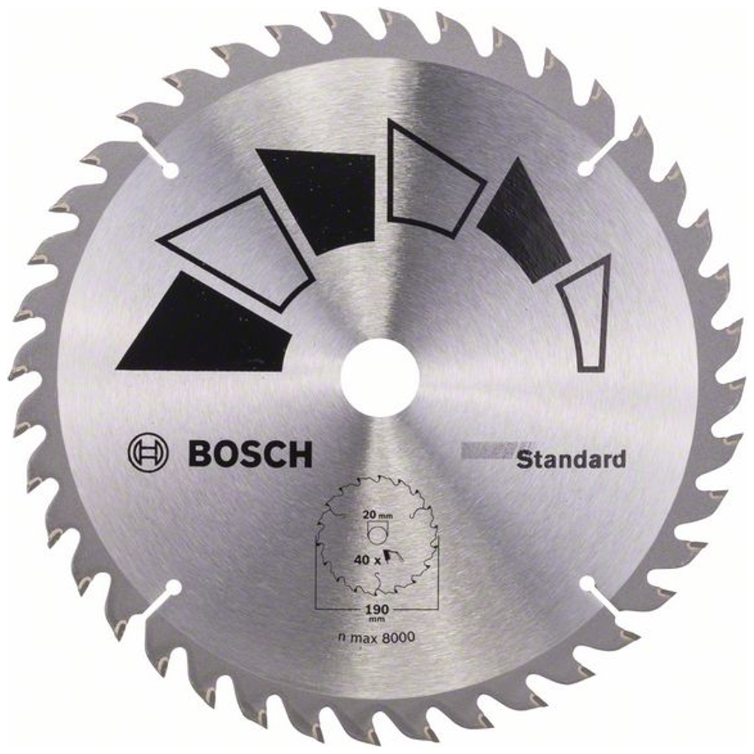 Bosch Kreissägeblatt STANDARD, DIY, 190 x 20 x 2,2 mm, 40