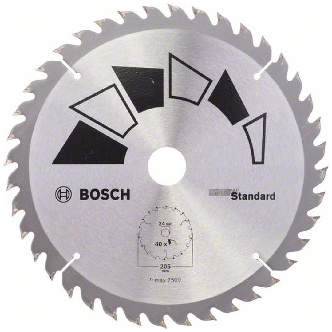 Bosch Kreissägeblatt STANDARD, DIY, 205 x 24/20 x 2,2 mm, 40