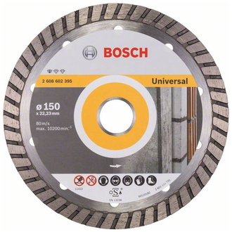 Bosch Diamanttrennscheibe Standard for Universal Turbo, 150 x 22,23 x 2,5 x 10 mm