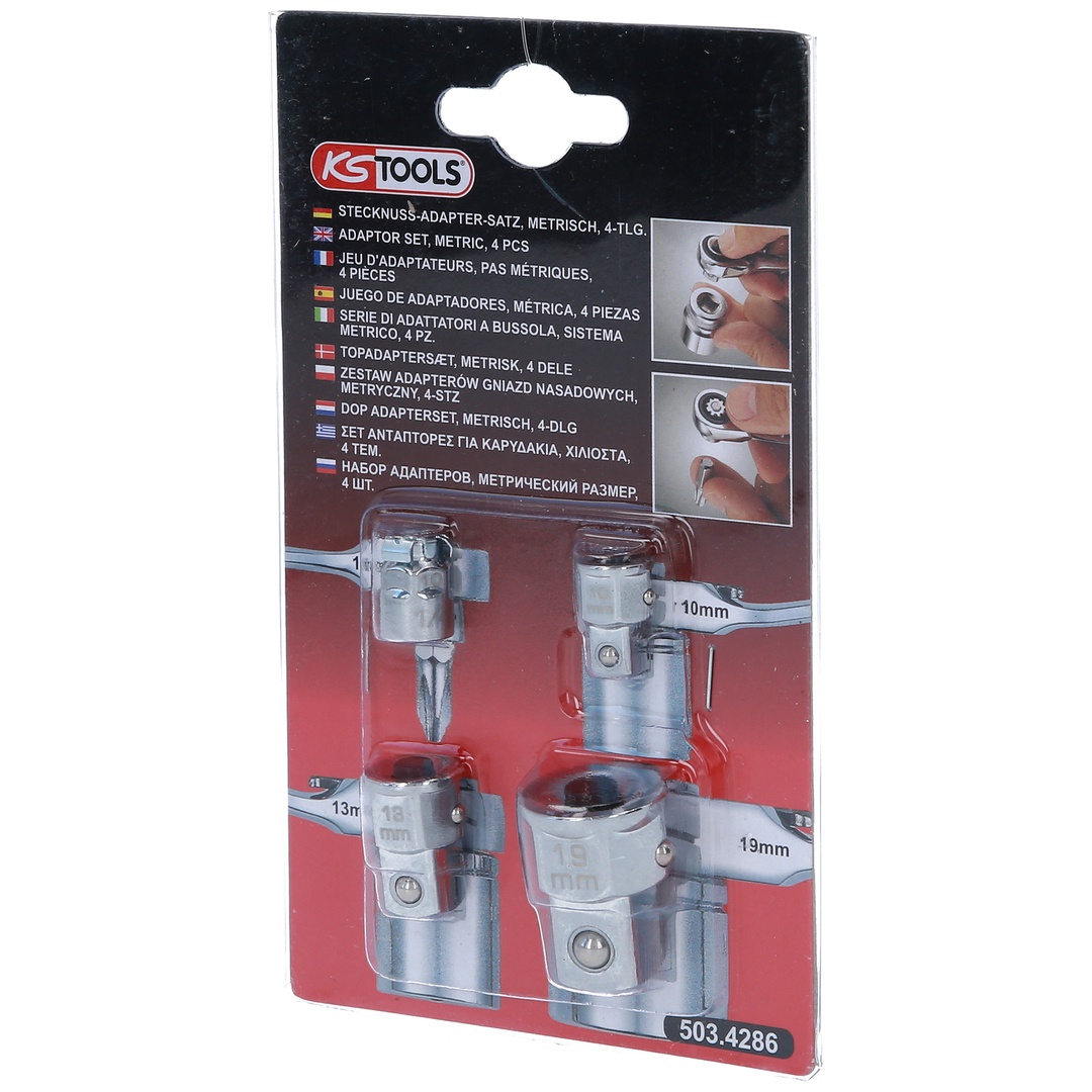 KS Tools GEARplus Stecknuss-Adapter-Satz, metrisch, 4-tlg.