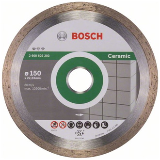 Bosch Diamanttrennscheibe Standard for Ceramic, 150 x 22,23 x 1,6 x 7 mm, 1er-Pack