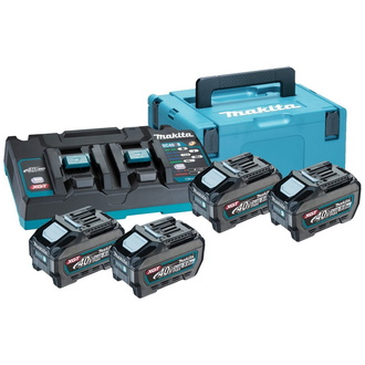 Makita Power Source-Kit 40V max., XGT, 4 Akkus BL4050F 5,0 Ah, Doppelladegerät, MAKPAC Gr. 3