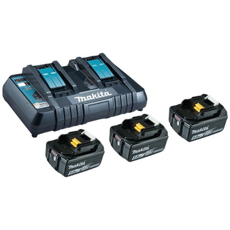 Makita Power Source-Kit 18V, LXT, 18V, 3 Akkus BL1850B 5,0 Ah, 1 Doppel-Schnellladegerät DC18RD