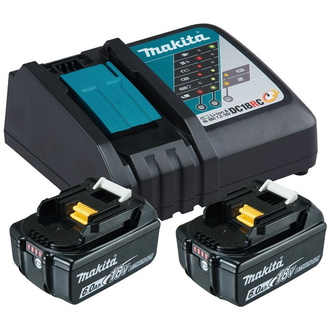 Makita Power Source-Kit 18V, LXT, 18V, 2 Akkus BL1850B 6,0 Ah, 1 Doppel-Schnellladegerät DC18RC