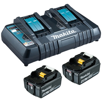 Makita Power Source-Kit 18V, LXT, 18V, 2 Akkus BL1850B 4,0 Ah, 1 Doppel-Schnellladegerät DC18RD