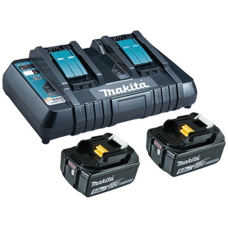 Makita Power Source-Kit 18V, LXT, 18V, 2 Akkus BL1850B 5,0 Ah, 1 Doppel-Schnellladegerät DC18RD