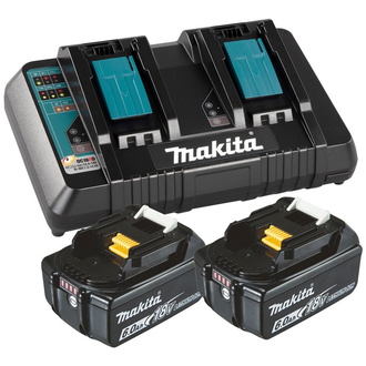 Makita Power Source-Kit 18V, LXT, 18V, 2 Akkus BL1860B 6,0 Ah, 1 Doppel-Schnellladegerät DC18RD