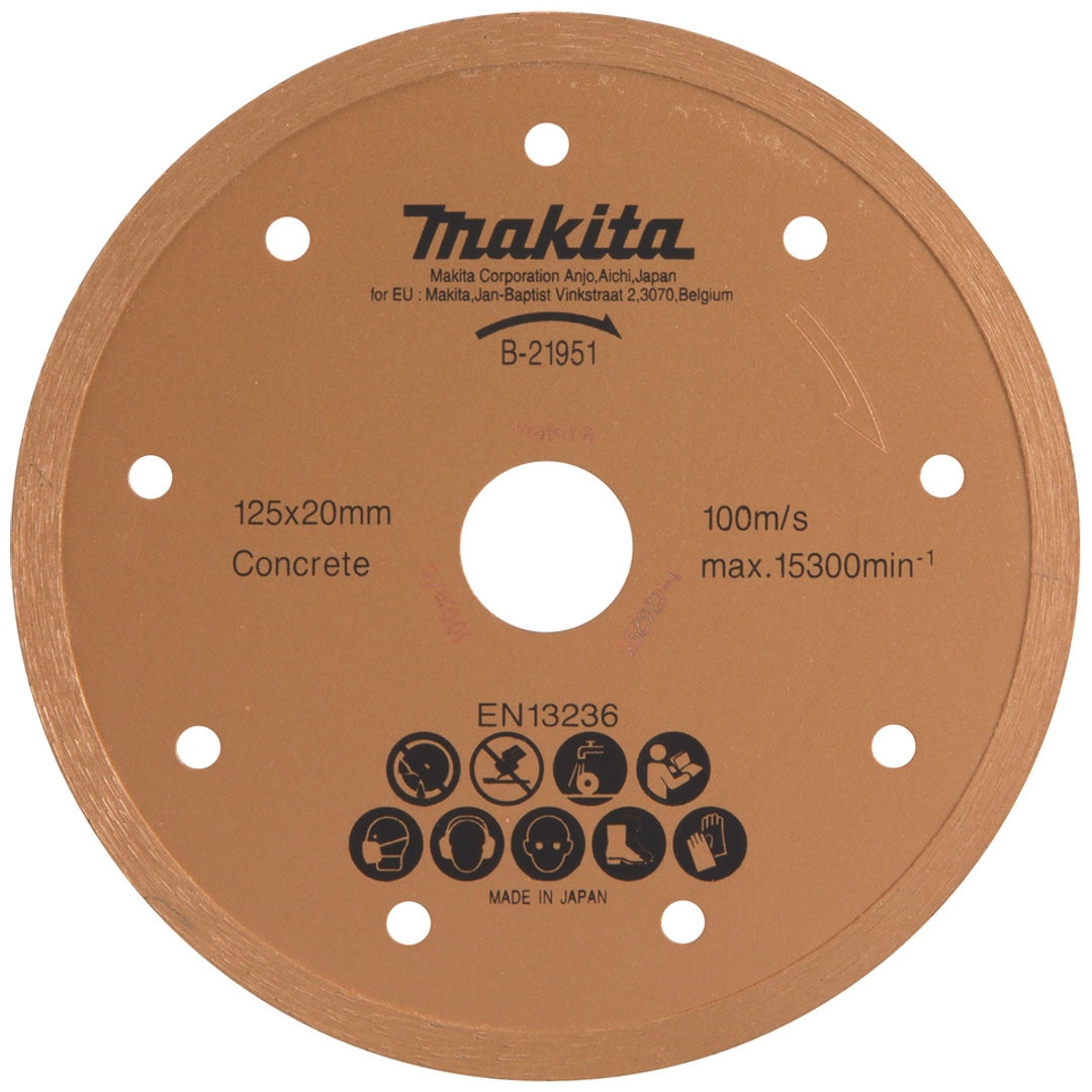 Makita Diamantscheibe nass, 125 x 20 mm, Beton/Ziegel, 1 Stk.