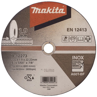 Makita Trennscheibe INOX 230 x 1,9 mm, 10 Stk., Ø 230 mm, 1,9 mm, 10 Stk., A60T-BF, INOX