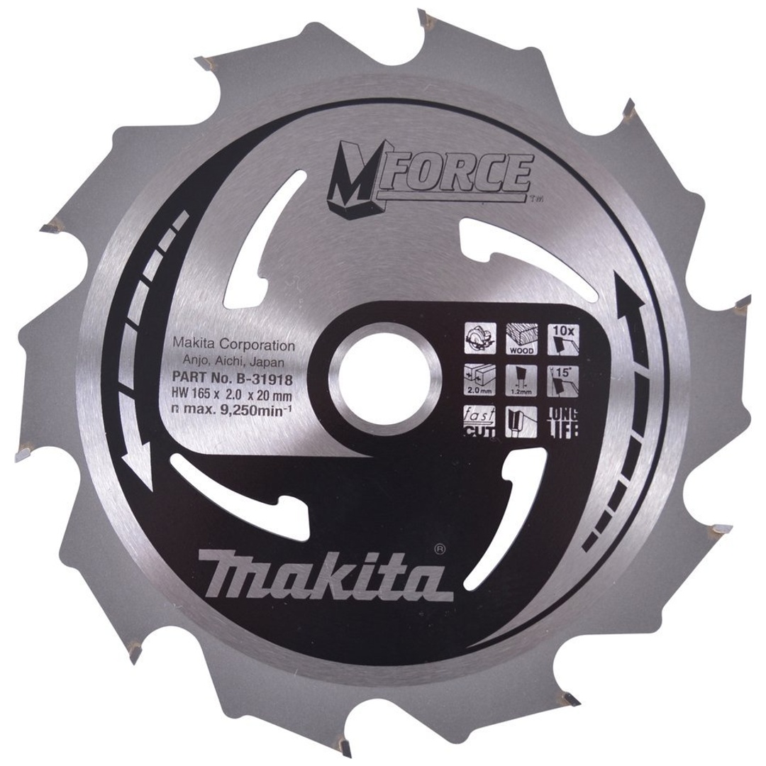 Makita Kreissägeblatt M-FORCE 165/20 mm, 10 Zähne, 1,2 mm, Holz