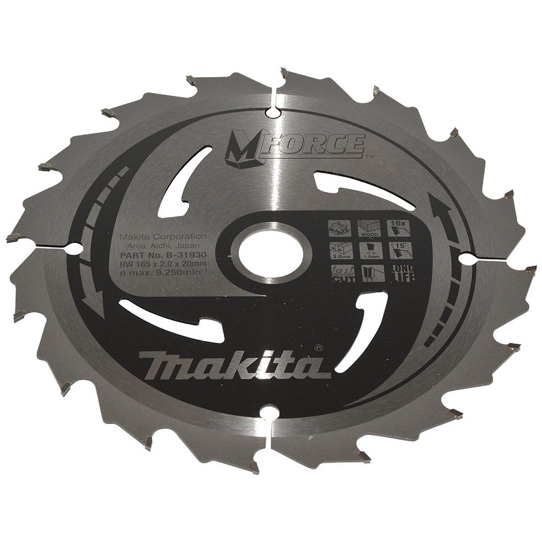 Makita Kreissägeblatt M-FORCE 165/20 mm, 16 Zähne, 1,2 mm, Holz