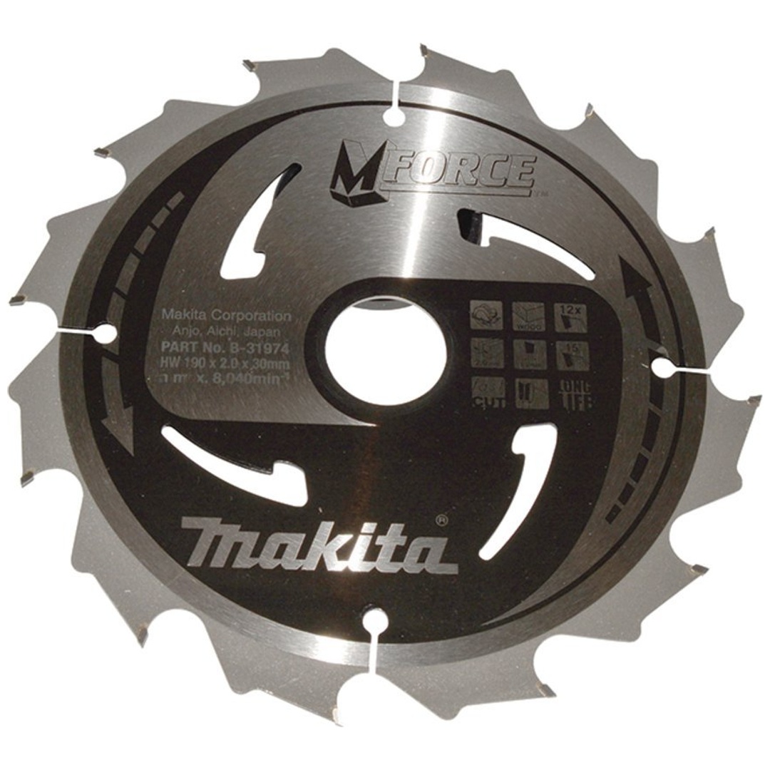 Makita Kreissägeblatt M-FORCE 190 mm, 12 Zähne, 1,2 mm, Holz