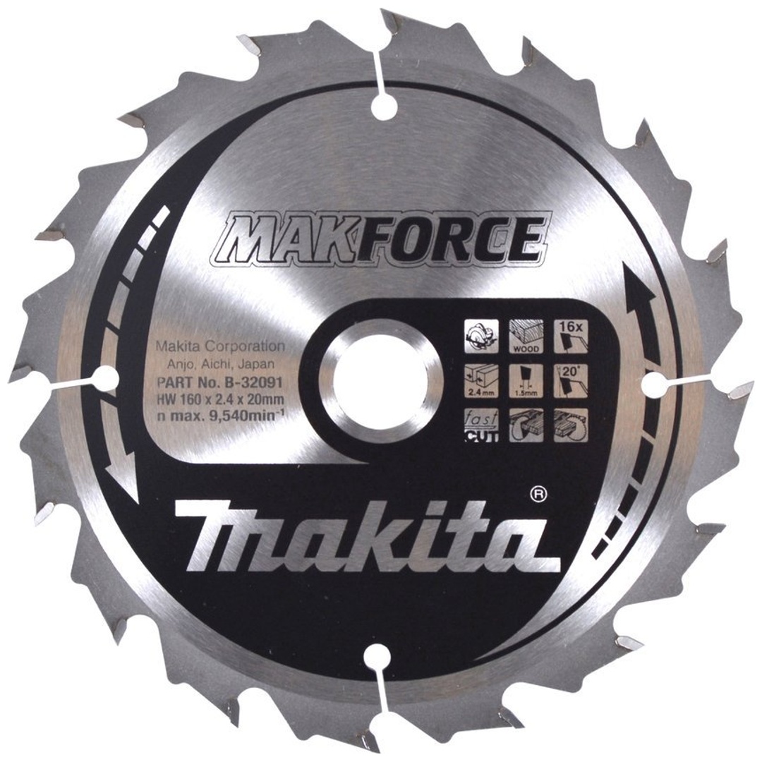 Makita Kreissägeblatt MAKFORCE 160/20 mm, 16 Zähne, 1,5 mm, Holz