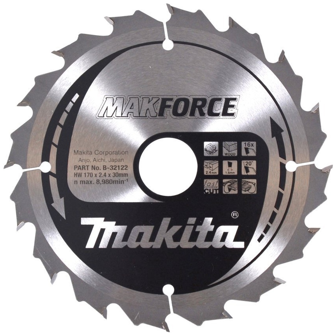 Makita Kreissägeblatt MAKFORCE 170/30 mm, 16 Zähne, 1,5 mm, Holz