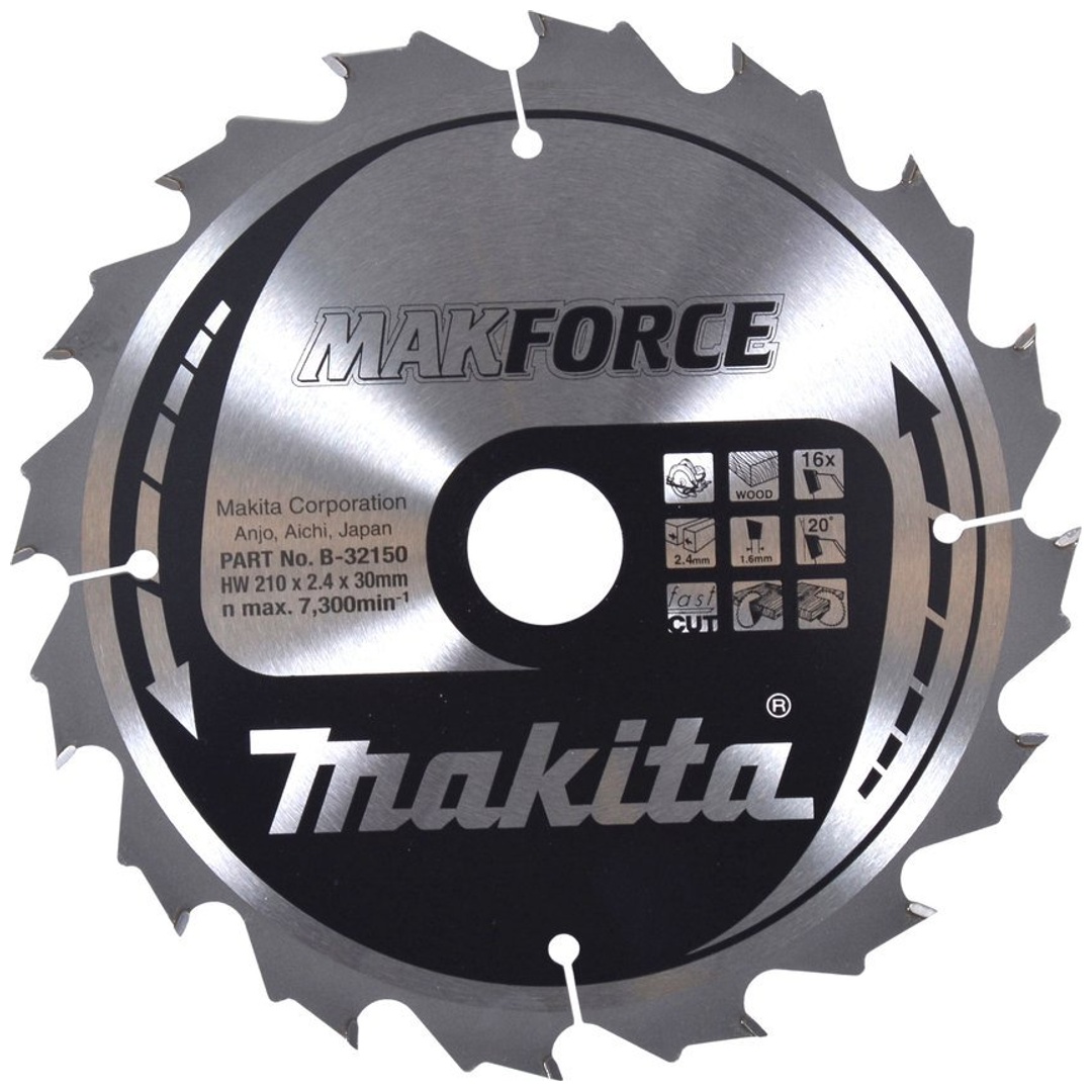 Makita Kreissägeblatt MAKFORCE 210/30 mm, 16 Zähne, 1,6 mm, Holz