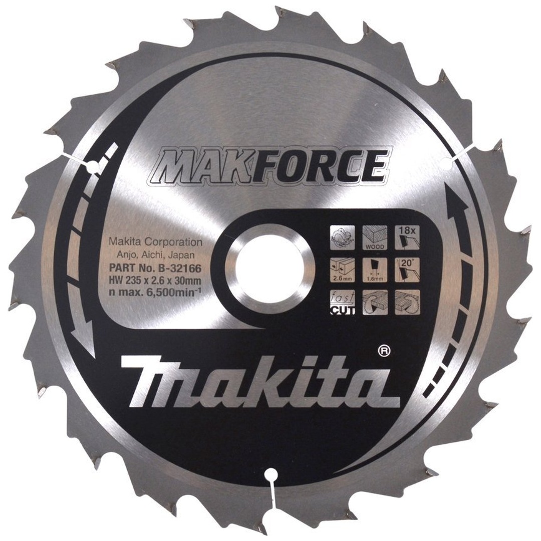 Makita Kreissägeblatt MAKFORCE 235/30 mm, 18 Zähne, 1,6 mm, Holz