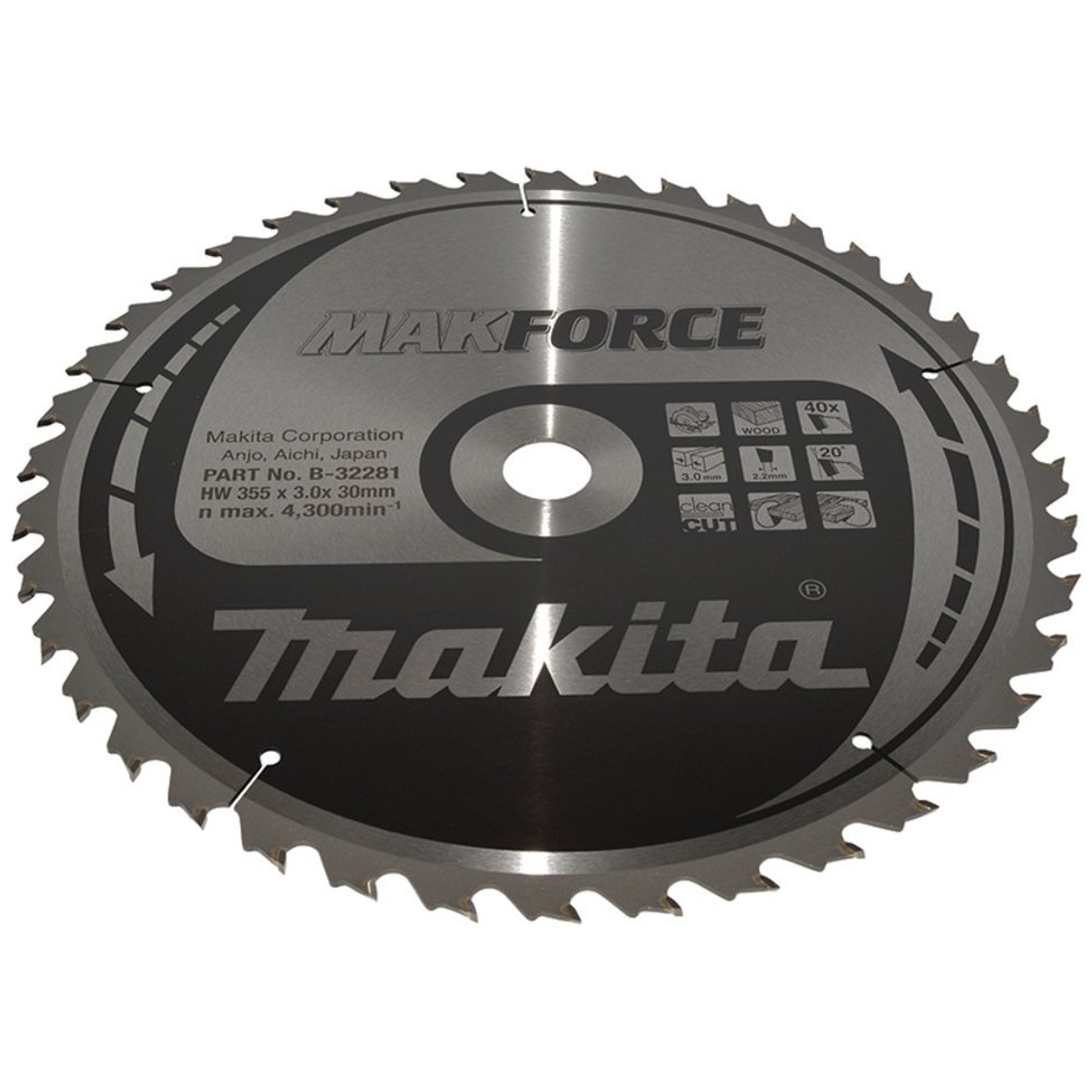 Makita Kreissägeblatt MAKFORCE 355/30 mm, 40 Zähne, 2,2 mm, Holz