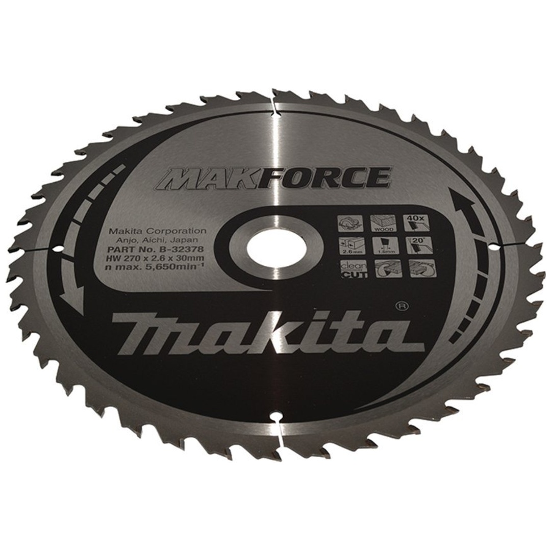 Makita Kreissägeblatt MAKFORCE 270/30 mm, 40 Zähne, 1,6 mm, Holz